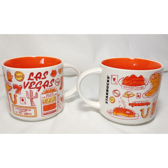 Starbucks Mugs Las Vegas Pair Been There Series 14oz Ceramic Coffee Cup Gift - Picture 2 of 11